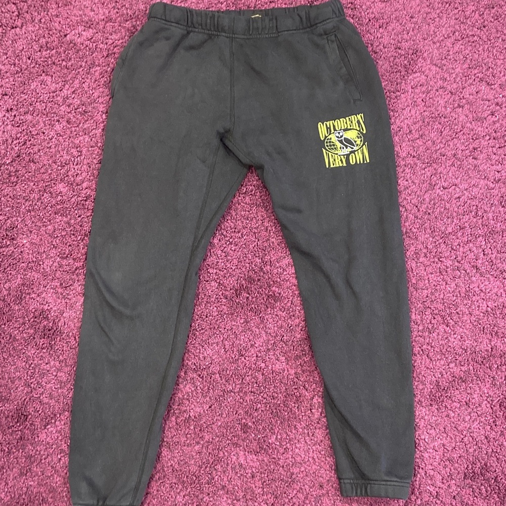 OVO Black Sweatpants with Green Logo